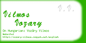 vilmos vozary business card